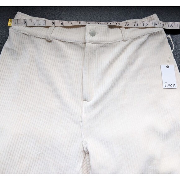 Dex Wide Leg Corduroy Ankle Pant in Ecru High Rise Size XL - Picture 5 of 16
